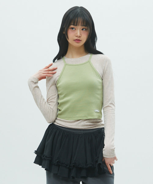 DOUBLE LAYERED LONG SLEEVE TEE GREEN