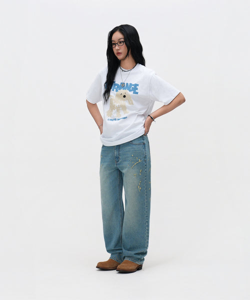 STRANGE PUPPY TEE - 5 COLORS WHITE