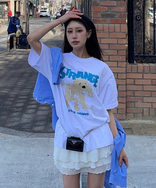 STRANGE PUPPY TEE - 5 COLORS WHITE