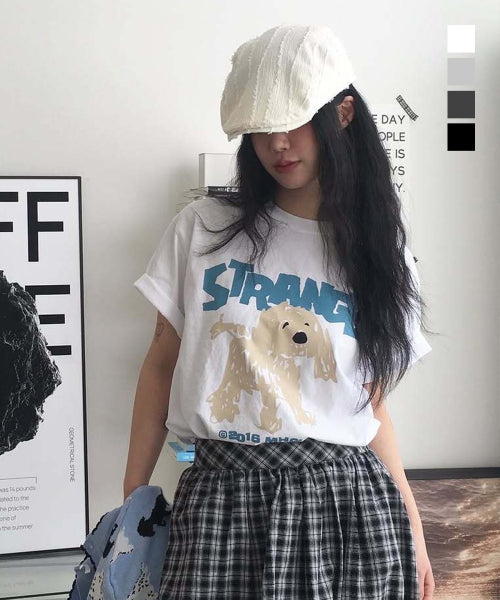 STRANGE PUPPY TEE - 5 COLORS WHITE