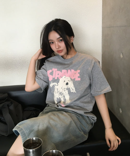STRANGE PUPPY TEE - 5 COLORS WHITE