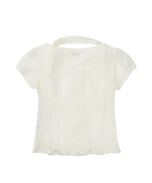 RIBBON BLOUSE - 6 COLORS CREAM