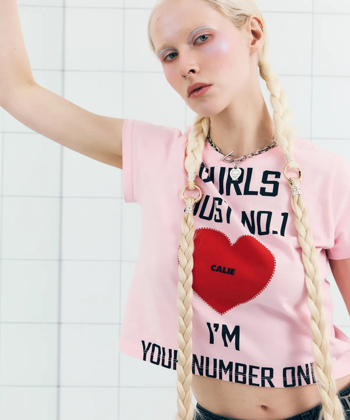 GURLS JUST T-SHIRT PINK #KARINA同款!