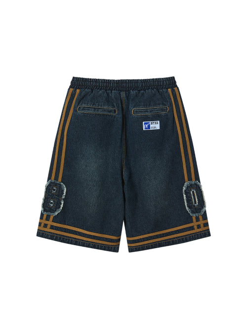 BASKETBALL DENIM HALF PANTS INDIGO