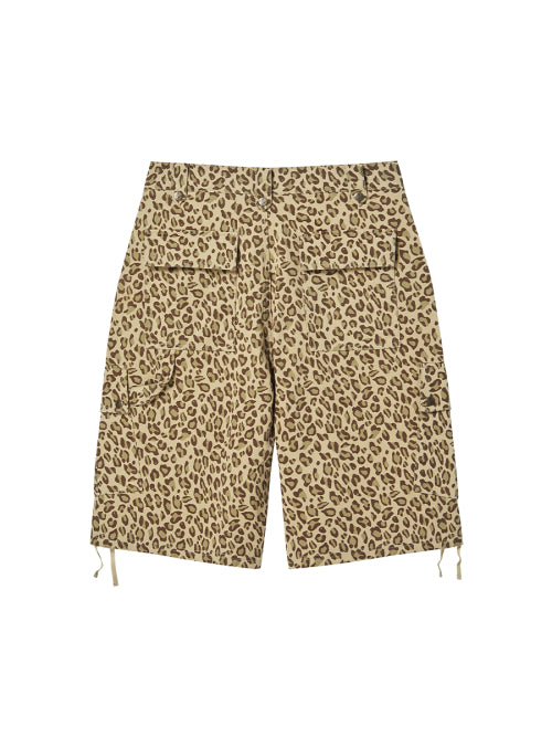 PATTERN CARGO HALF PANTS LEOPARD