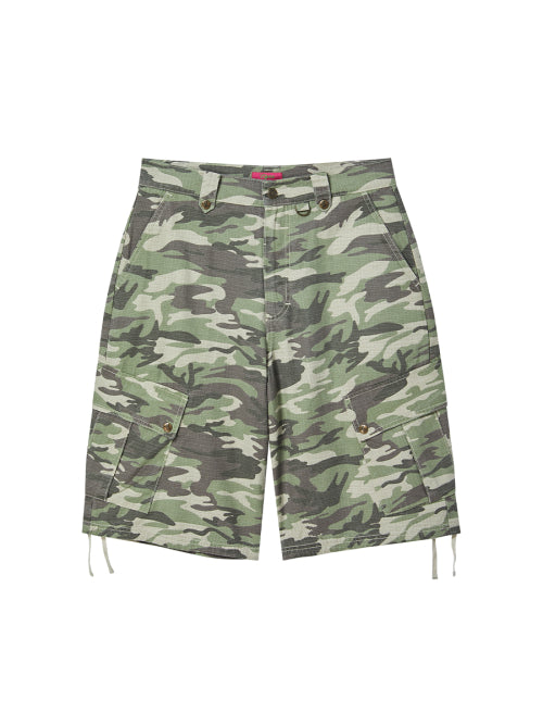 PATTERN CARGO HALF PANTS
