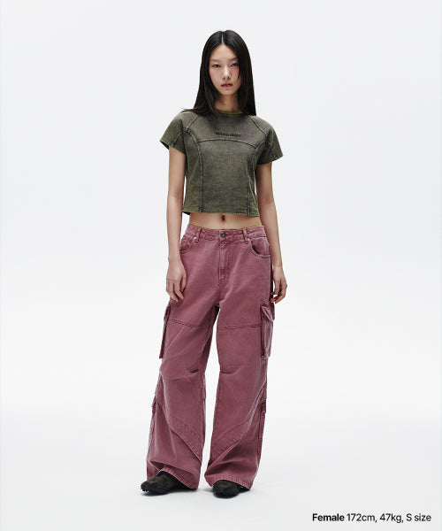 WASHED CURVED TEE - 2 COLORS
