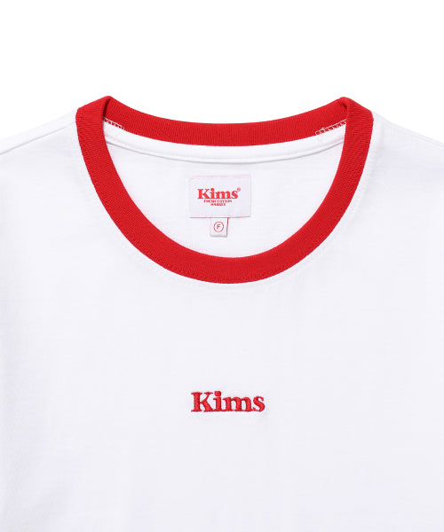 KIMS LOGO RINGER TEE WHITE RED