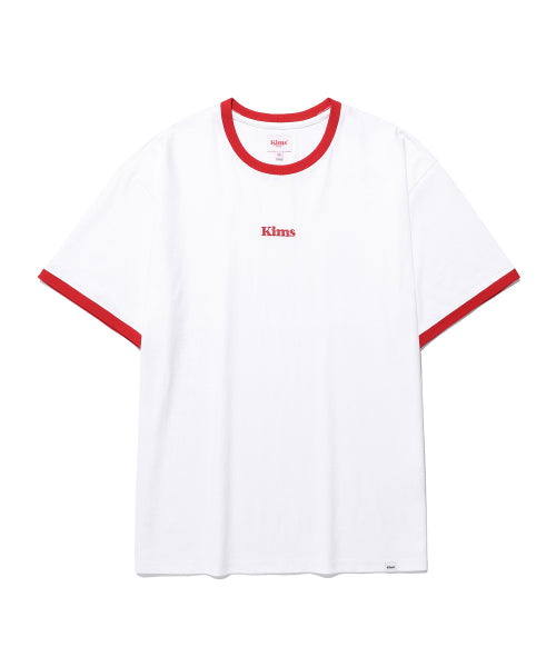 KIMS LOGO RINGER TEE WHITE RED