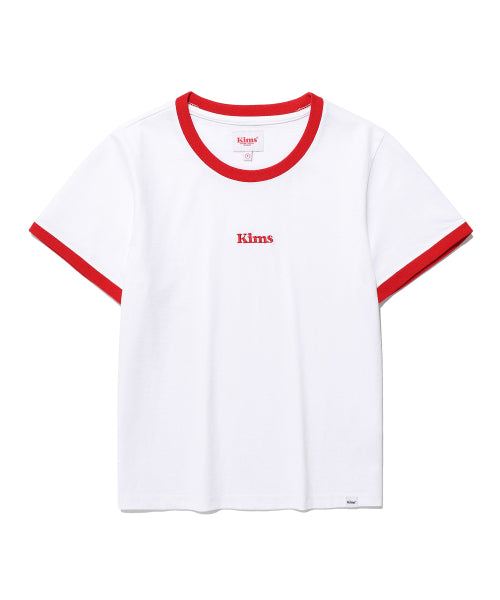 KIMS LOGO RINGER TEE WHITE RED