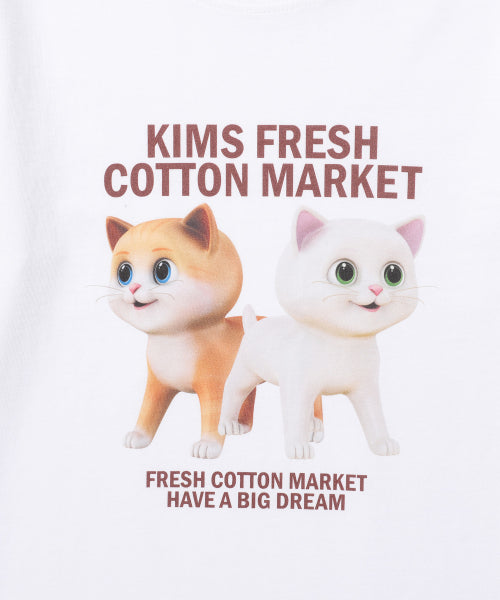 HEAD FLOWER GARDEN CAT TEE WHITE