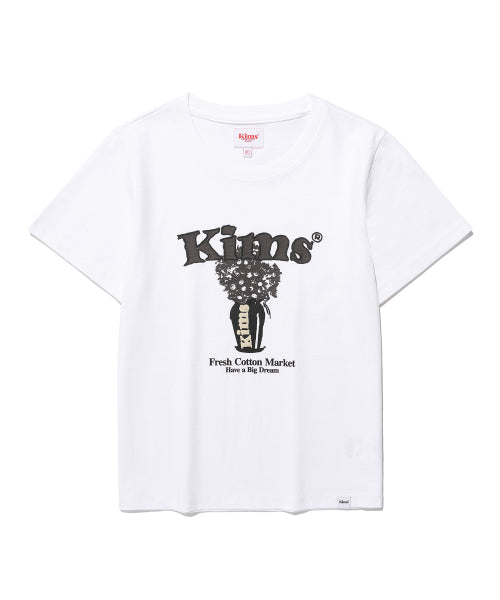 POPCORN FLOWER TEE - 2 COLORS WHITE