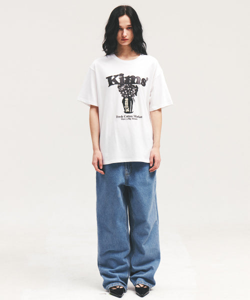 POPCORN FLOWER TEE - 2 COLORS WHITE