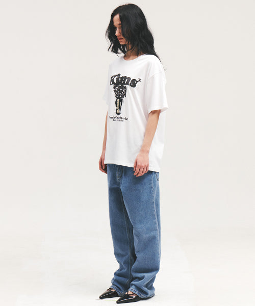 POPCORN FLOWER TEE - 2 COLORS WHITE