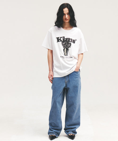 POPCORN FLOWER TEE - 2 COLORS WHITE