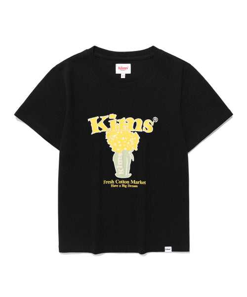POPCORN FLOWER TEE - 2 COLORS BLACK