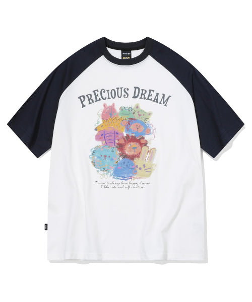 PRECIOUS RAGLAN SHORT SLEEVE TEE - 2 COLORS NAVY