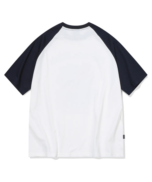 PRECIOUS RAGLAN SHORT SLEEVE TEE - 2 COLORS NAVY