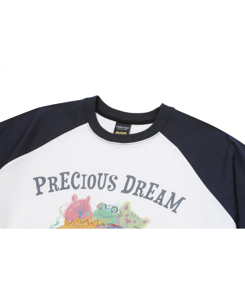 PRECIOUS RAGLAN SHORT SLEEVE TEE - 2 COLORS NAVY