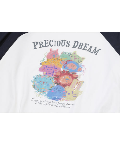 PRECIOUS RAGLAN SHORT SLEEVE TEE - 2 COLORS NAVY