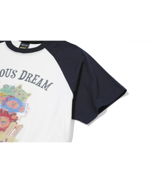 PRECIOUS RAGLAN SHORT SLEEVE TEE - 2 COLORS NAVY