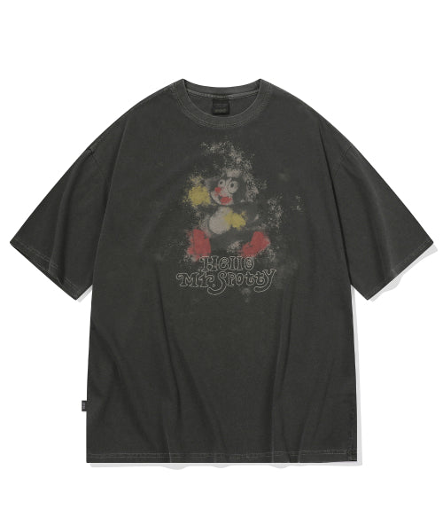 HELLO SPOTTY PIGMENT SHORT SLEEVE TEE - 3 COLORS BLACK