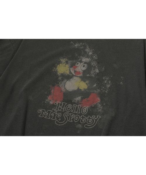 HELLO SPOTTY PIGMENT SHORT SLEEVE TEE - 3 COLORS BLACK