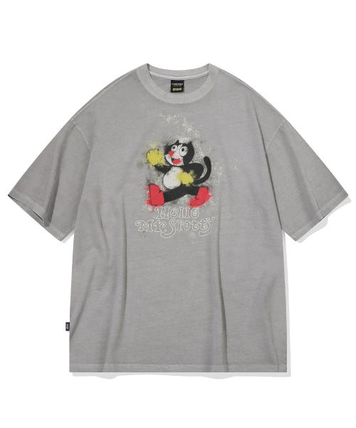 HELLO SPOTTY PIGMENT SHORT SLEEVE TEE - 3 COLORS GREY