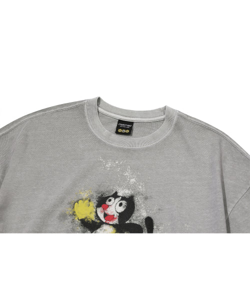 HELLO SPOTTY PIGMENT SHORT SLEEVE TEE - 3 COLORS GREY