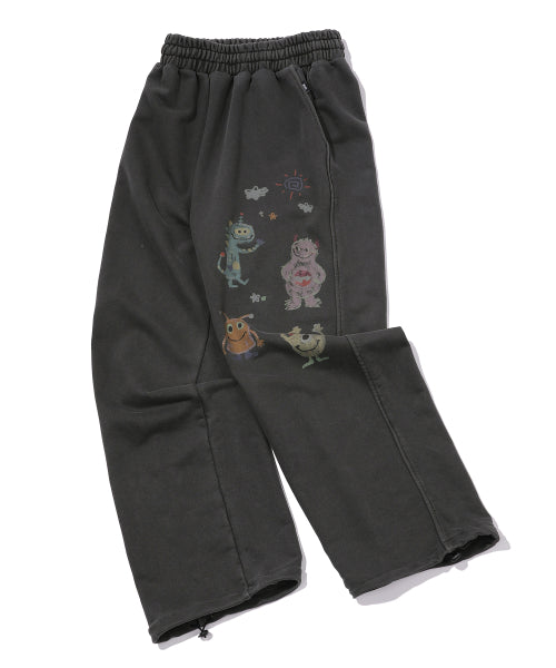 BIG HAPPY DAY PIGMENT SWEATPANTS BLACK