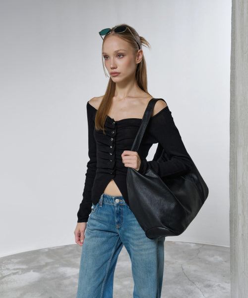 AUBREY BIG HOBO BAG - 3 COLORS BLACK