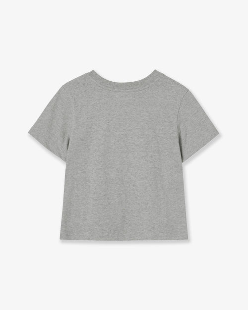 WEB LOGO CROP T SHIRTS - 3 COLORS MELANGE GREY