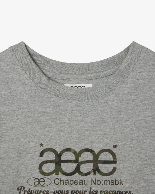 WEB LOGO CROP T SHIRTS - 3 COLORS MELANGE GREY