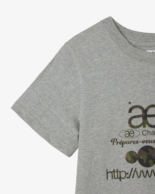 WEB LOGO CROP T SHIRTS - 3 COLORS MELANGE GREY