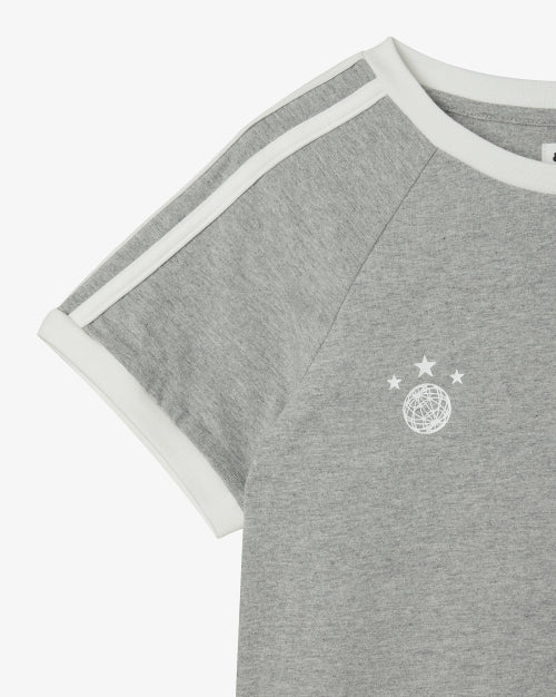 ATHLETE STRIPE HALF T SHIRTS - 5 COLORS MELANGE GREY