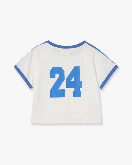 ATHLETE STRIPE HALF T SHIRTS - 5 COLORS WHITE