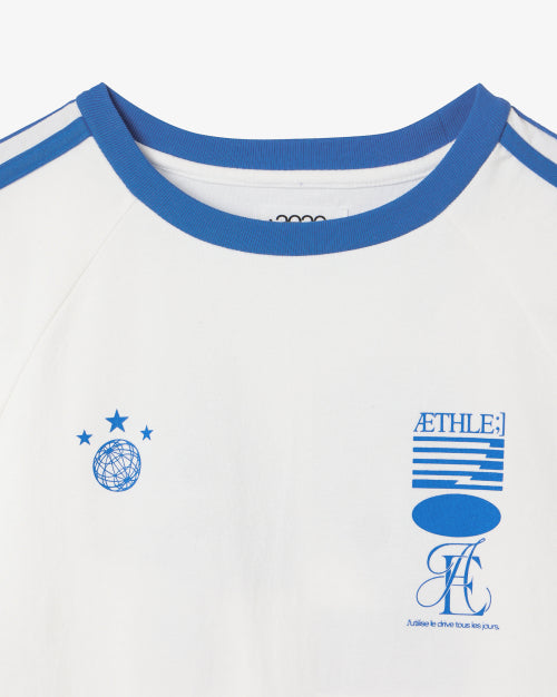 ATHLETE STRIPE HALF T SHIRTS - 5 COLORS WHITE