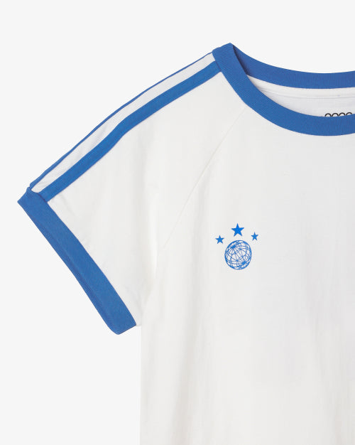ATHLETE STRIPE HALF T SHIRTS - 5 COLORS WHITE