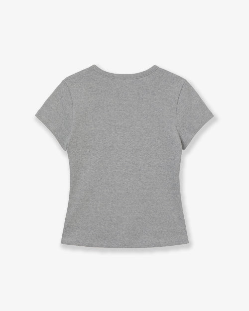 CHECK STAR TEE - 3 COLORS MELANGE GREY