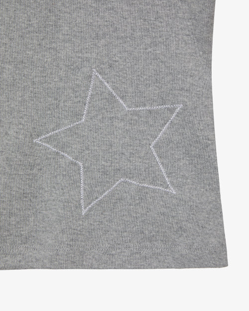 CHECK STAR TEE - 3 COLORS MELANGE GREY