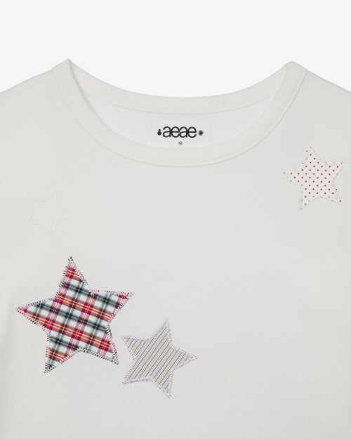 CHECK STAR TEE - 3 COLORS WHITE