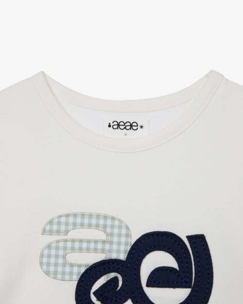 APPLIQUE FLOWER LOGO TEE - 4 COLORS WHITE
