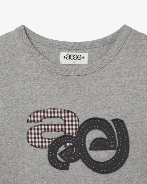 APPLIQUE LOGO TEE - 4 COLORS MELANGE GREY