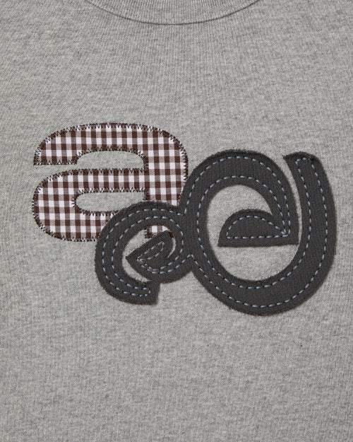 APPLIQUE LOGO TEE - 4 COLORS MELANGE GREY