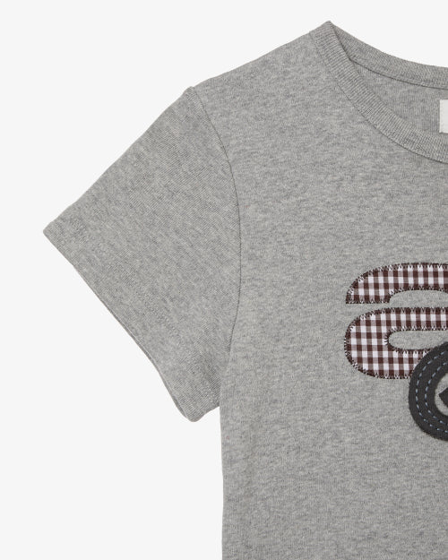 APPLIQUE LOGO TEE - 4 COLORS MELANGE GREY