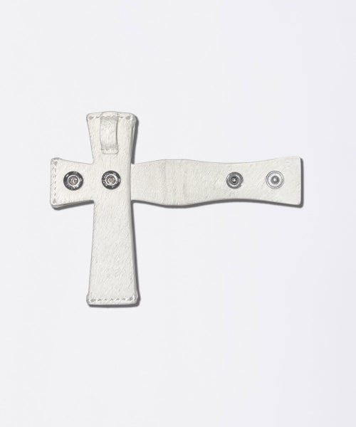 CROSS HAIR ON STRAP WALLET - 2 COLORS WHITE