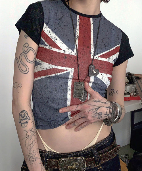 UNION JACK BABY TEE - 2 COLORS BLACK
