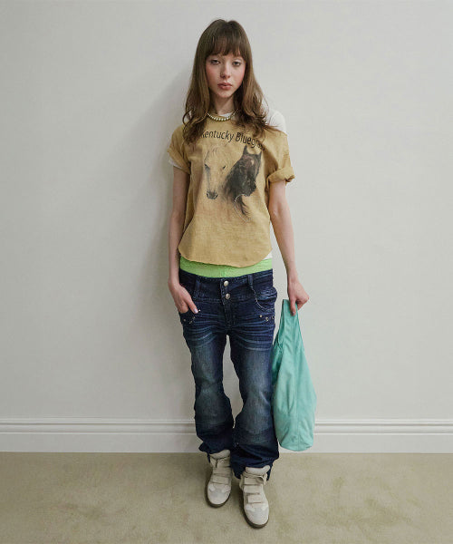 SHERIFF CUT OUT TEE - 3 COLORS YELLOW