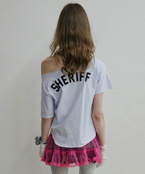 SHERIFF CUT OUT TEE - 3 COLORS BLUE