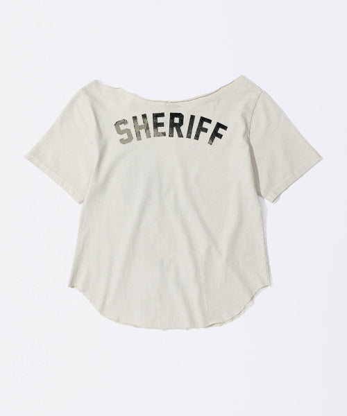 SHERIFF CUT OUT TEE - 3 COLORS WHITE